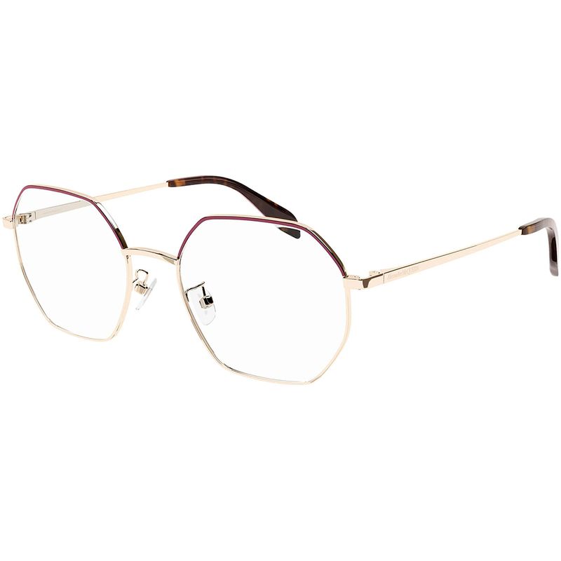 Alexander Mcqueen Am 0338o 003 Gold Metal Geometric Eyeglasses 54mm
